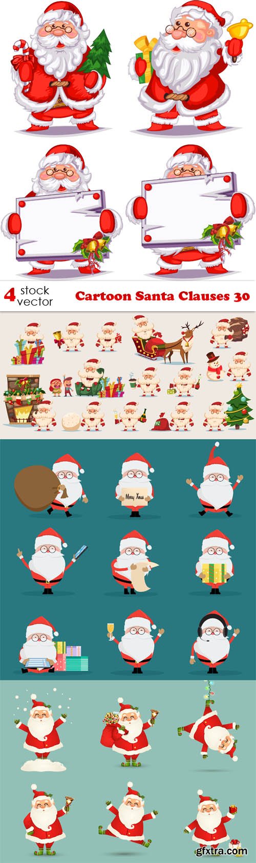 Vectors - Cartoon Santa Clauses 30