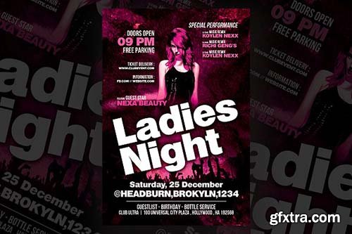 CreativeMarket - Ladies Party Flyer 3256569