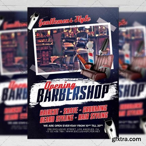 Barber Shop Opening - Business A5 Flyer Template