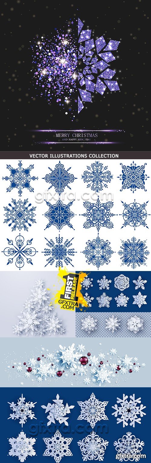 Christmas snowflakes decorative 3d design illustration
