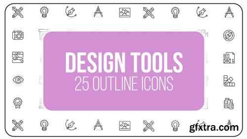 MA - Design Tools - 25 Outline Icons After Effects Templates 149560