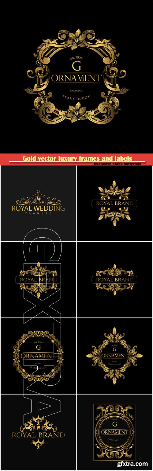 Gold vector luxury frames and labels