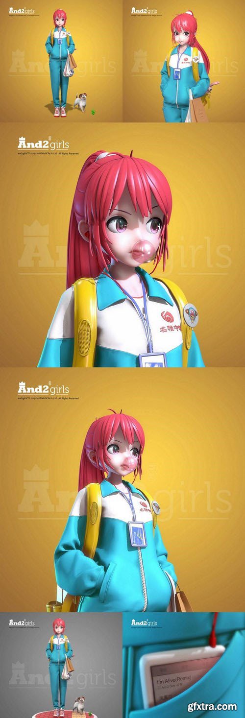 Anime Girl Character – 3D Model