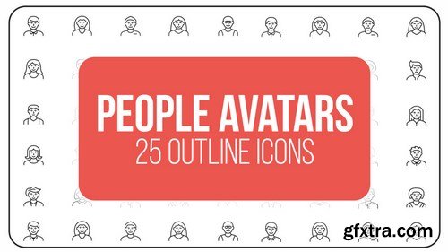 MA - People Avatars - 25 Outline Icons After Effects Templates 149601