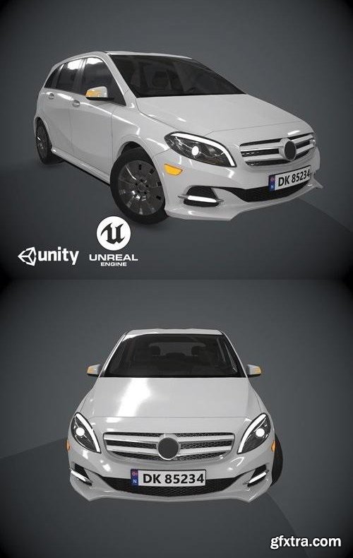 Mercedes Benz B Class Electric low-poly - 3D Model