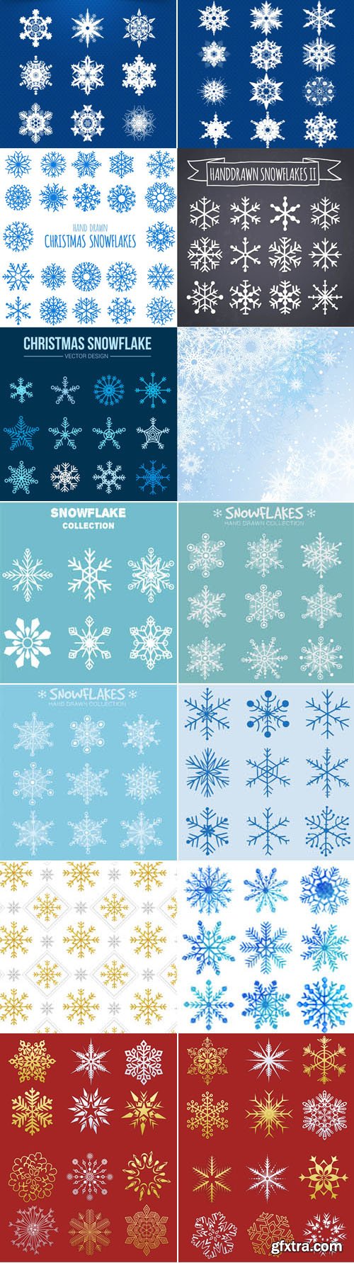 Vector Snowflakes Elements Bundle 2