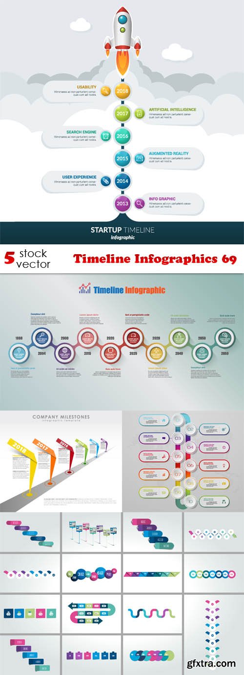 Vectors - Timeline Infographics 69