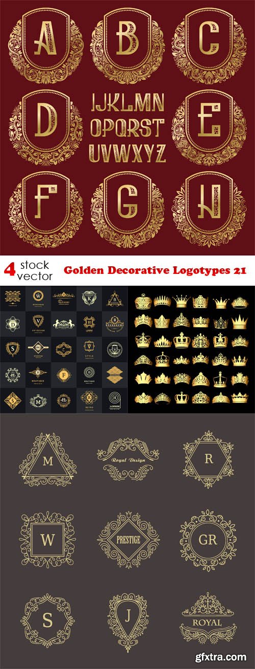 Vectors - Golden Decorative Logotypes 21