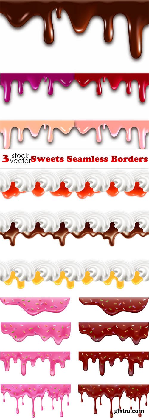 Vectors - Sweets Seamless Borders