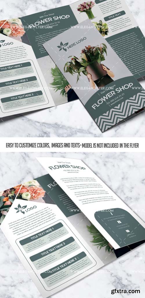 Flower Shop V19 2018 Tri-Fold Brochure PSD Template