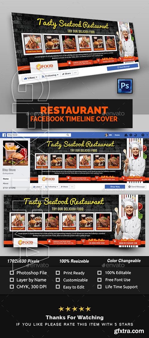 GraphicRiver - Restaurant Facebook Cover 22899182