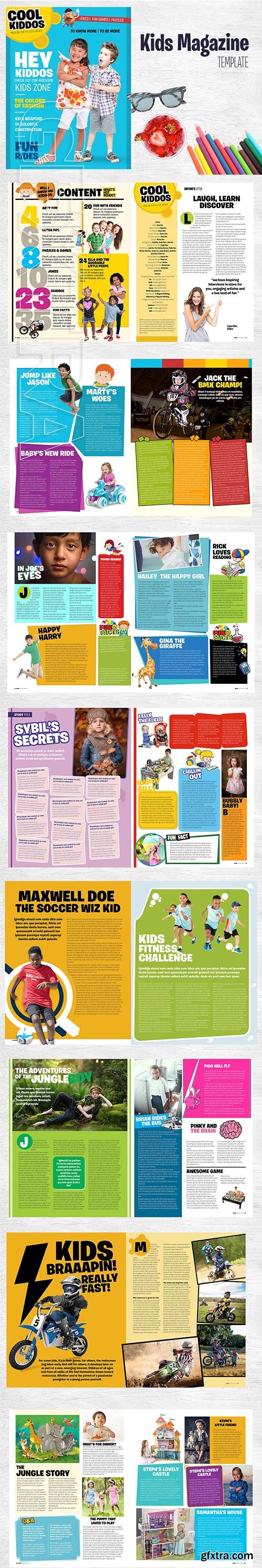 CreativeMarket - Kids Magazine Template 3152872