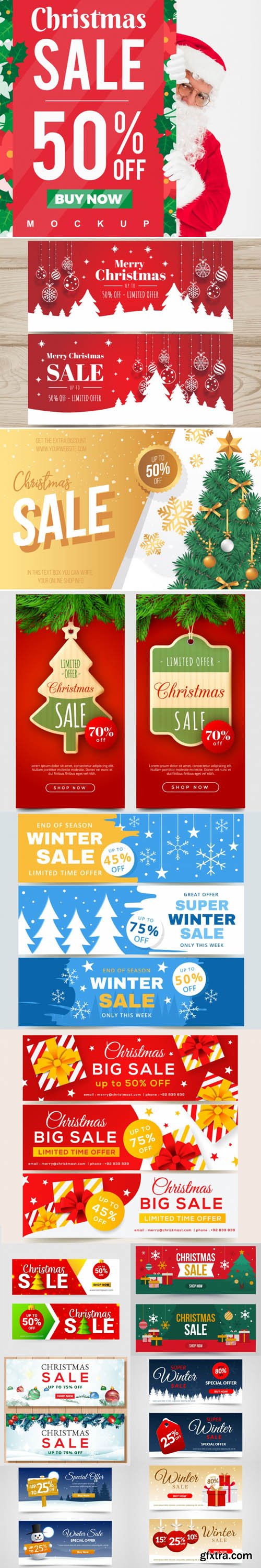 Holiday & Christmas Sales Vector Bundle 7