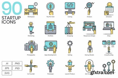 90 Startup Icons - Aqua Series