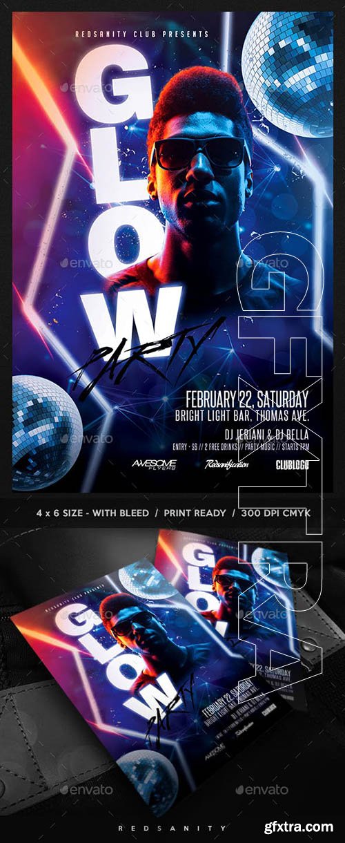 GraphicRiver - Glow Party Flyer 22968050