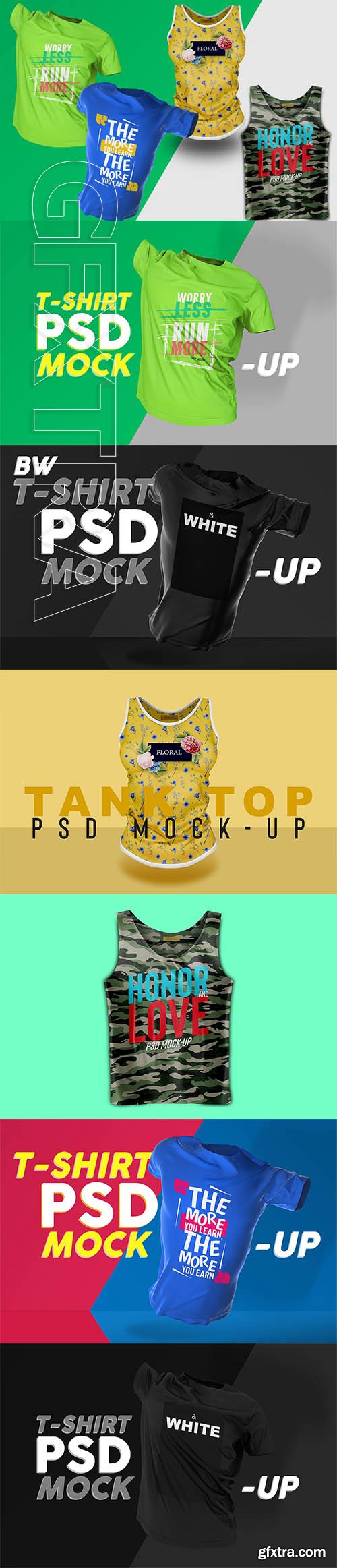 CreativeMarket - T-Shirt and Tank Top PSD Mockup Set 3247511
