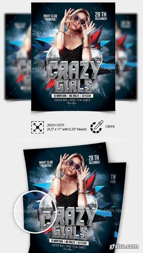 Crazy Girls Night V12 2018 PSD Flyer Template