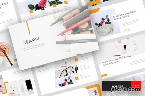 Warm - Beauty & Cosmetics Powerpoint Keynote and Google Slides Templates