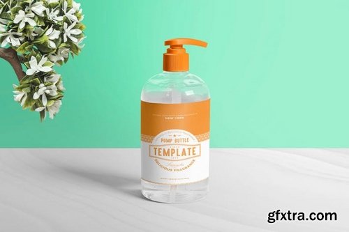 Dispenser Pump Bottle Label Design Template