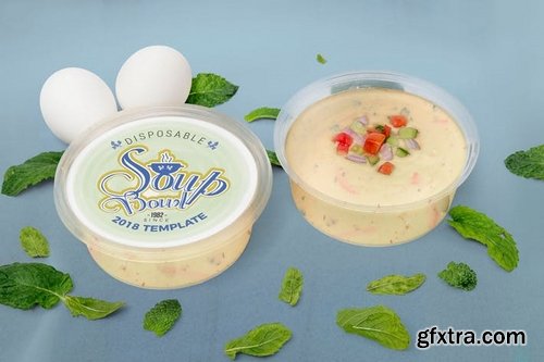 Disposable Soup Bowl Label Design Template
