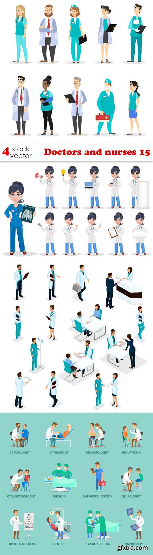 Vectors - Doctors and nurses 15