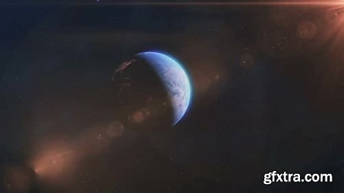 MA - Planet Earth And Star Shine Stock Motion Graphics 155229