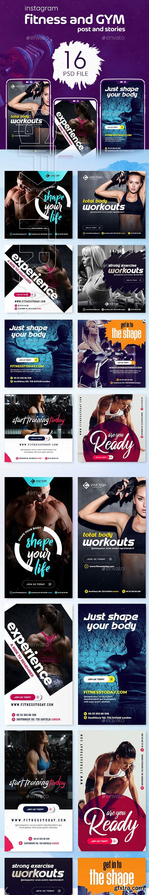 GraphicRiver - Fitness Instagram Post and Stories 23041000