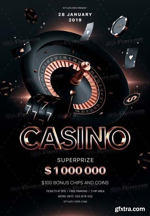 Casino V47 2018 PSD Flyer Template