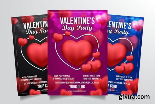 CM - Valentine Day Party Flyer Template 3322899