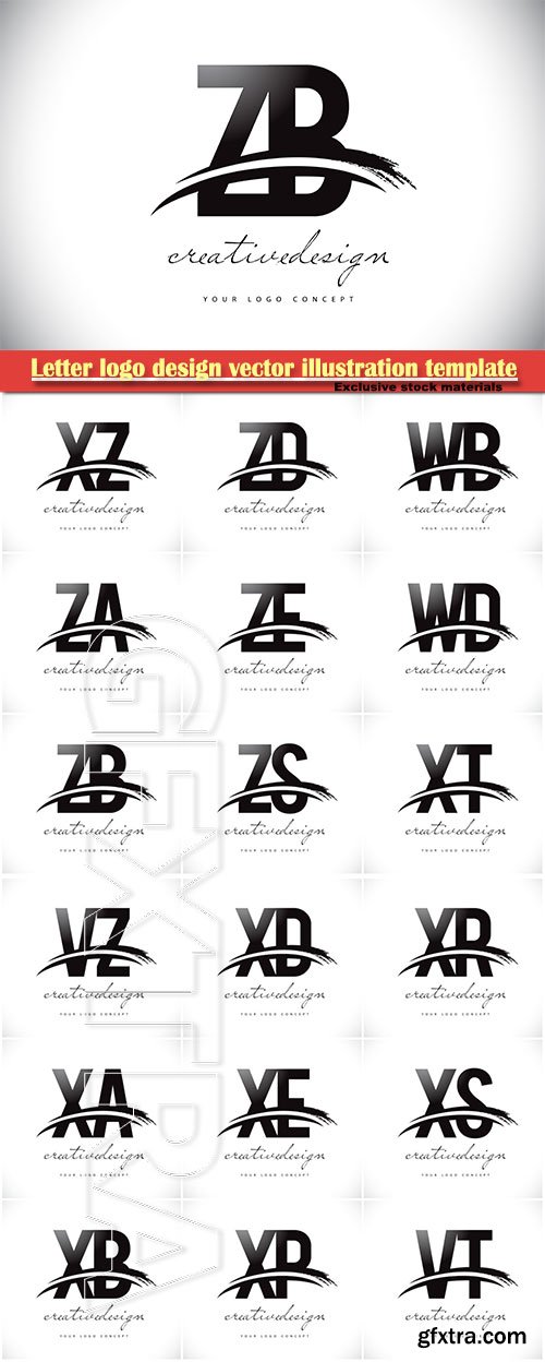 Letter logo design vector illustration template # 5