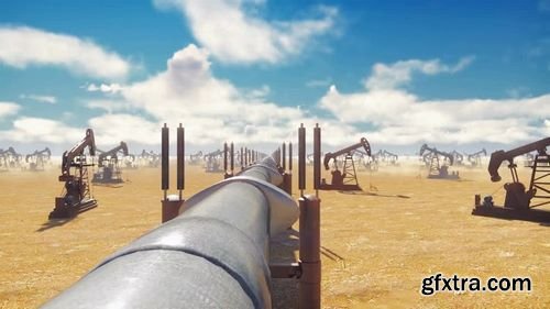 MA - Pump Jack Farm And Pipeline Stock Motion Graphics 157220