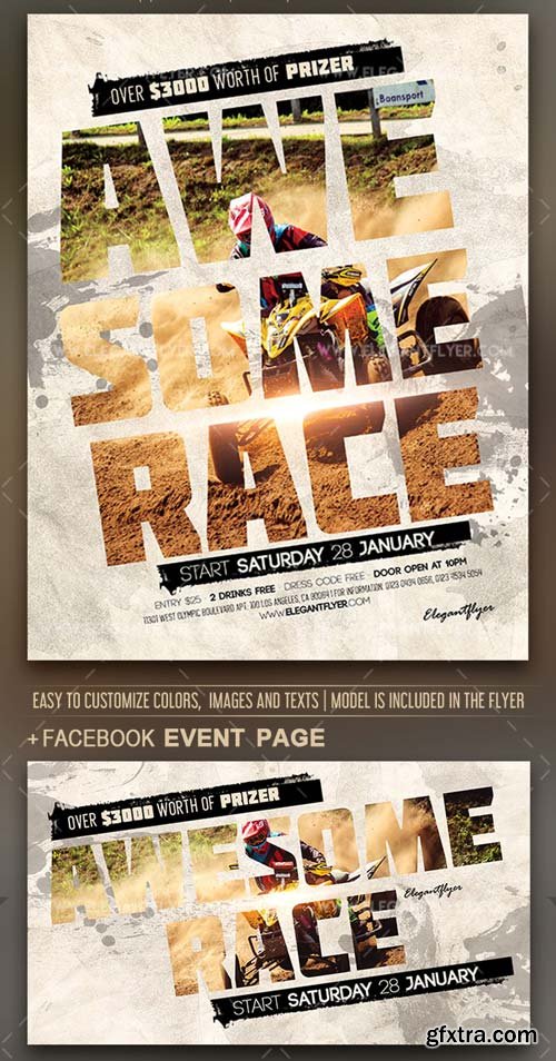 Awesome Race V1 2019 Flyer PSD Template