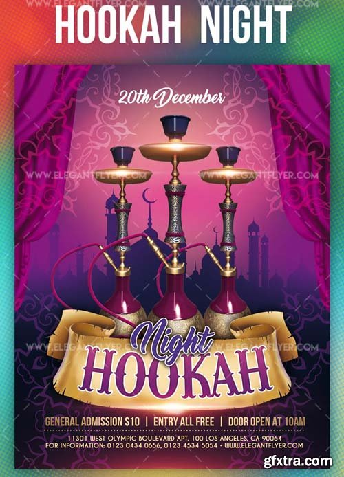 Hookah Night V1 2019 Flyer PSD Template