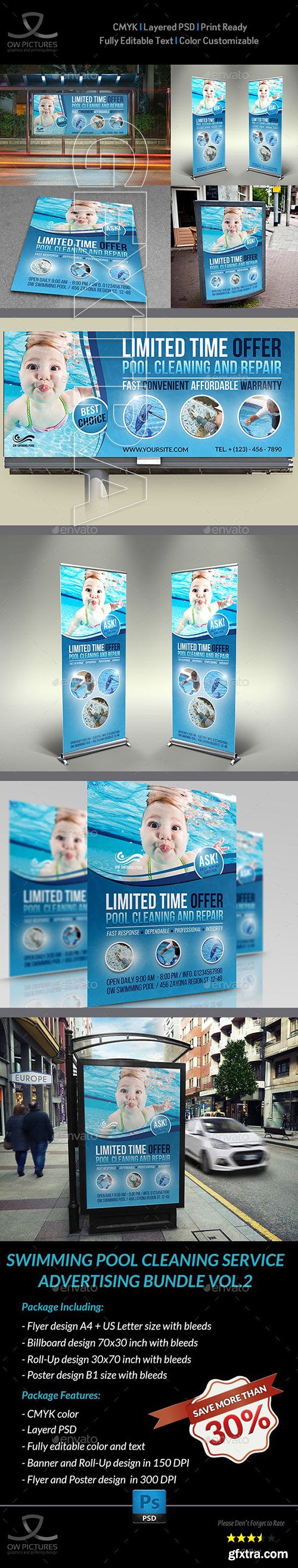 GraphicRiver - Swimming Pool Cleaning Service Advertising Bundle Vol 2 23051064