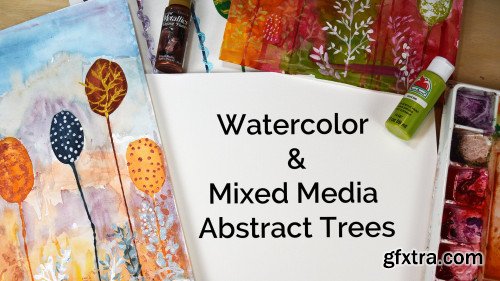 Watercolor & Mixed Media Abstract Tree Landscape For Beginners
