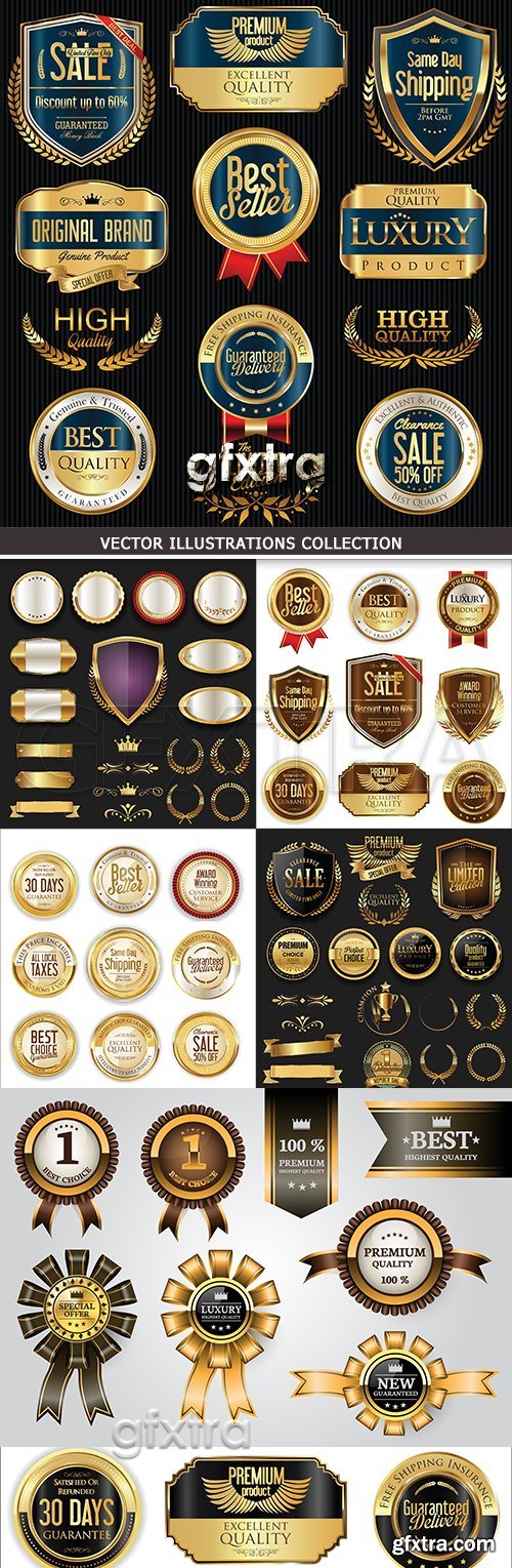 Premium golden badges and luxury labels collection # 22