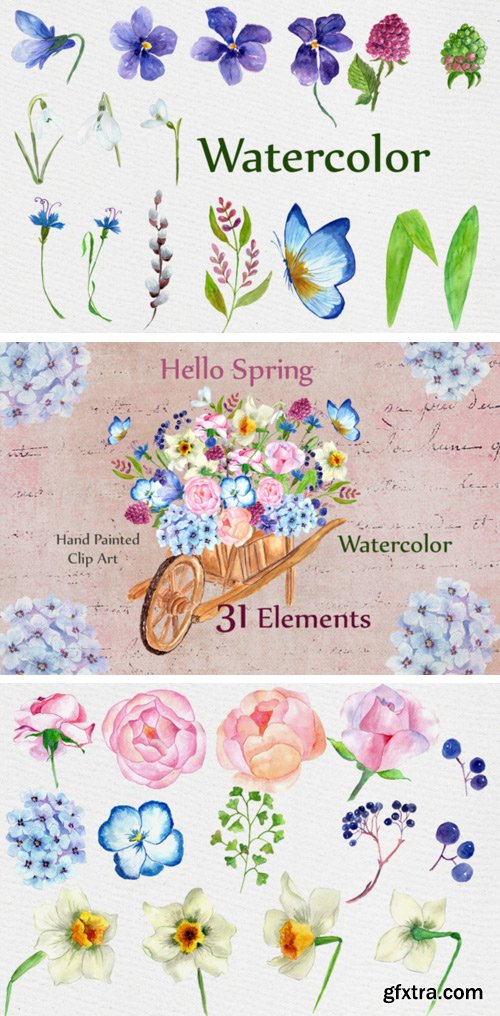 Watercolor Flowers Clipart 484503
