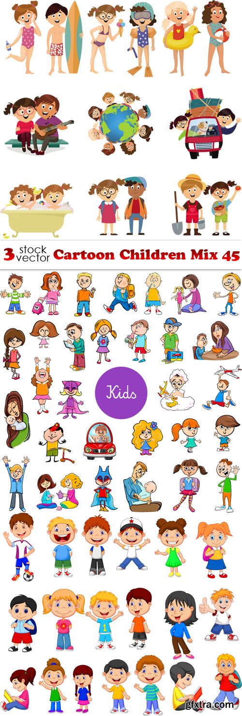 Vectors - Cartoon Children Mix 45