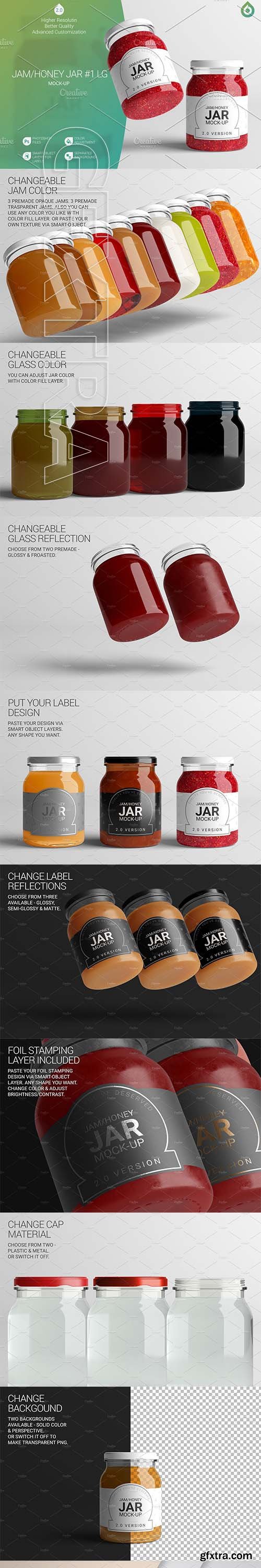 CreativeMarket - Jam Honey Jar LG Mock-Up #1 V2,0 3332012