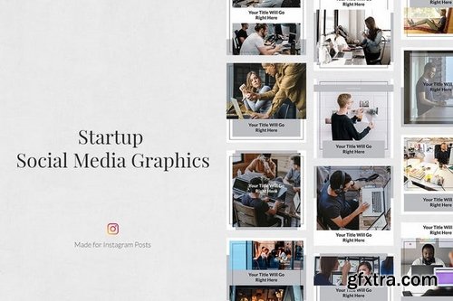 Startup Pinterest Twitter Facebook Instagram Posts Pack and Animated Instagram Stories