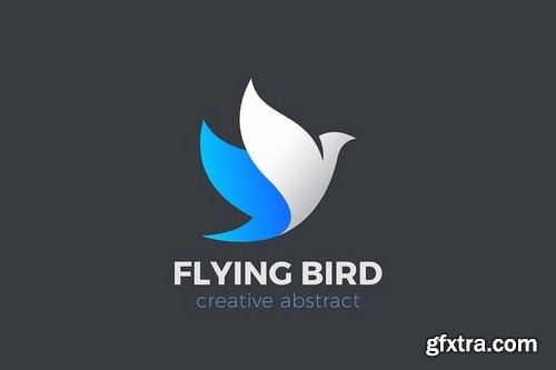 Logo Flying Bird Abstract Dove Elegant design