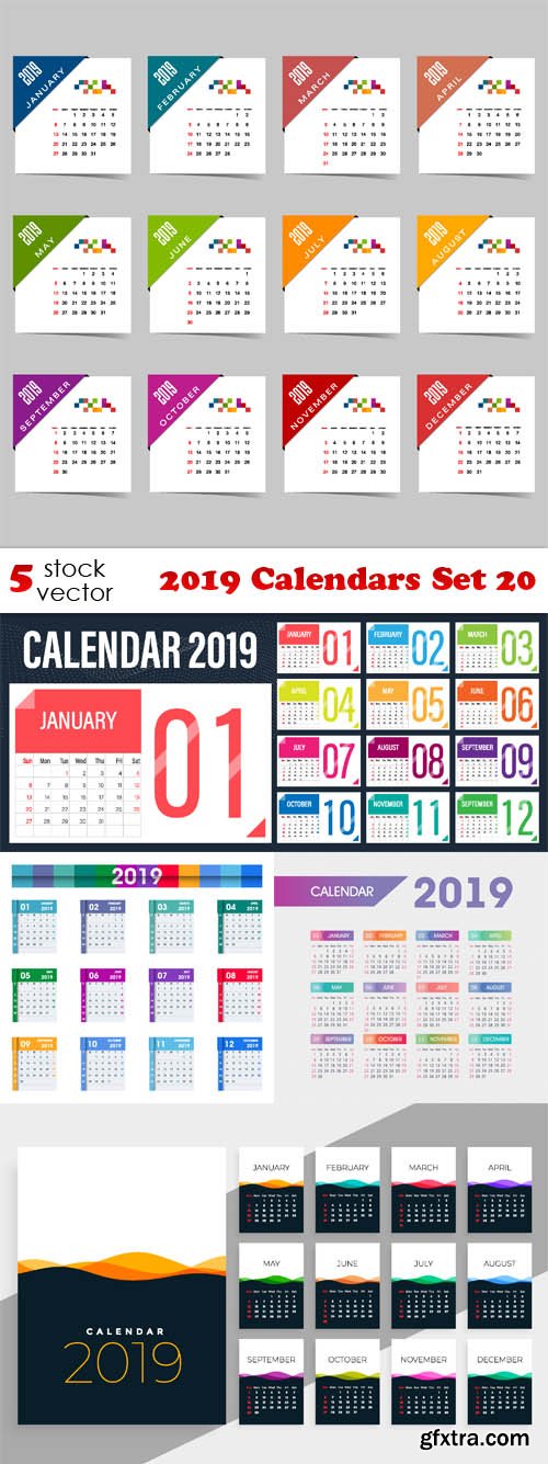 Vectors - 2019 Calendars Set 20