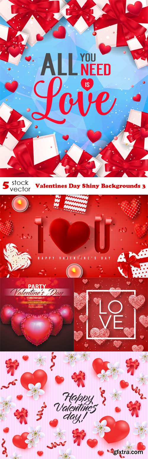 Vectors - Valentines Day Shiny Backgrounds 3