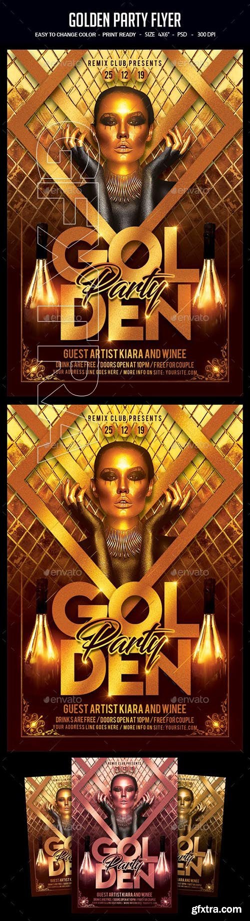 GraphicRiver - Golden Party Flyer 23121182