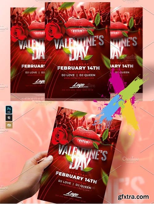 CreativeMarket - Valentines Day Flyer Psd 3331188