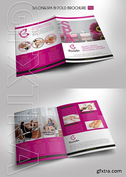 CreativeMarket - Salon Spa Bi-Fold Brochure Template 3308873