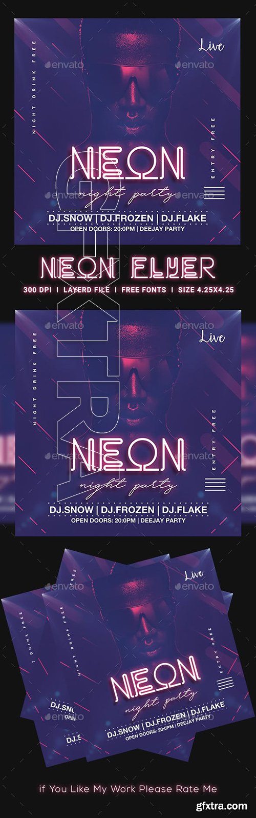 GraphicRiver - Neon Party Flyer 23147249