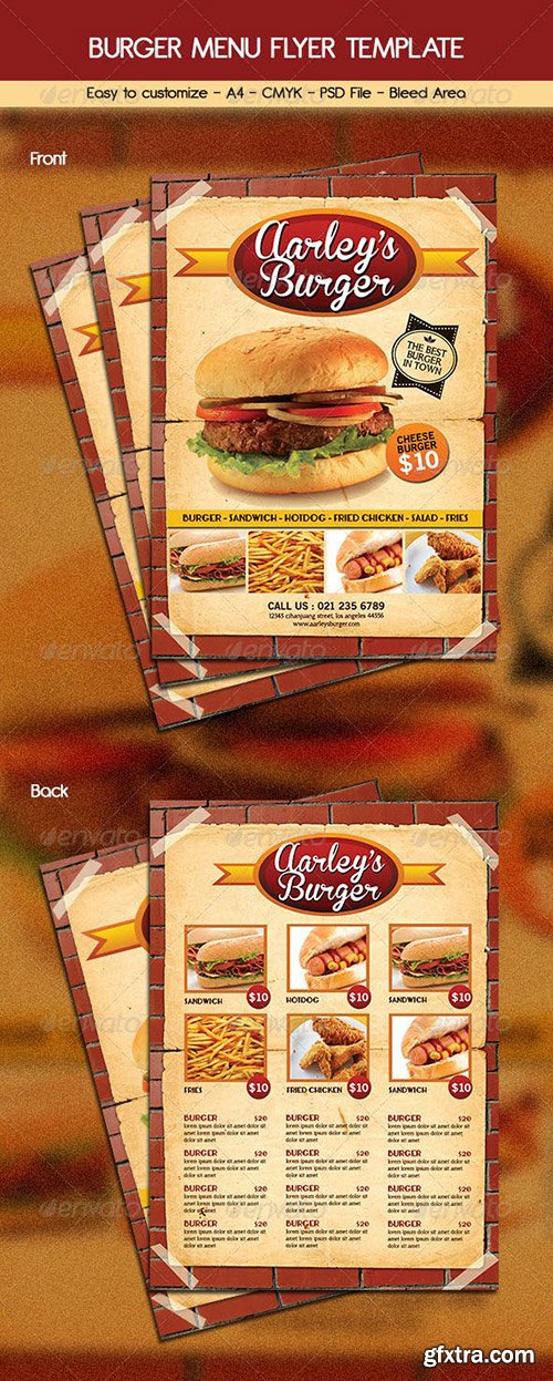 Burger Menu Flyer Template 6216174