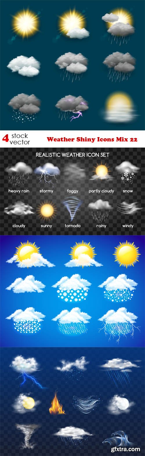 Vectors - Weather Shiny Icons Mix 22