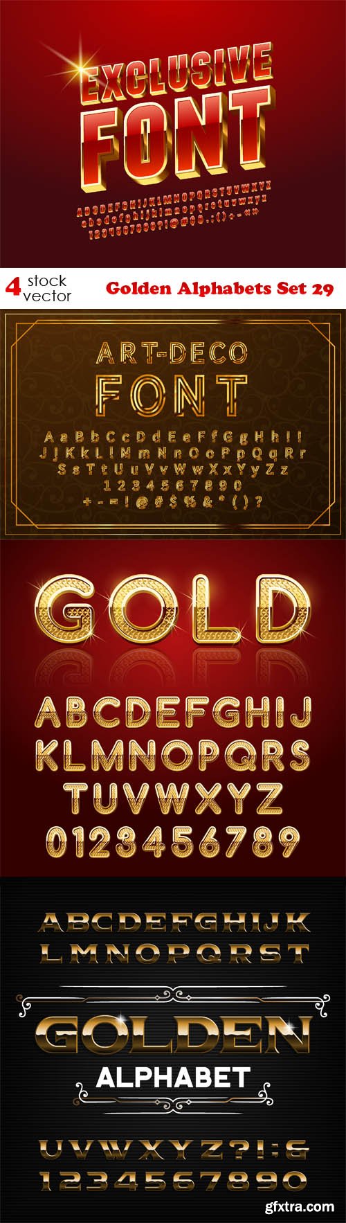Vectors - Golden Alphabets Set 29